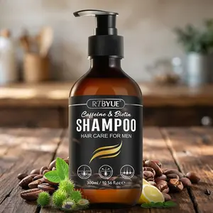 Rtbyue Caffeine Shampoo 300ML, Strengthening Shampoo, Strengthens Hair Roots, Reduces Breakage, Improves Fragile Hair, Revitalizes Scalp, Scalp Revitalizing Shampoo, Unisex Formula