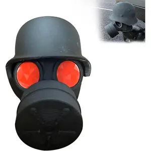 Trailer Ball Cover, Cover Cap for The Trailer Coupling,Creative Steel Helmet Gas Mask Towball Protect Cap, 3D Printed Trailer Hitch Ball Protect Cap, Prevent Receiver Tube from Rusting Car Plug Cover