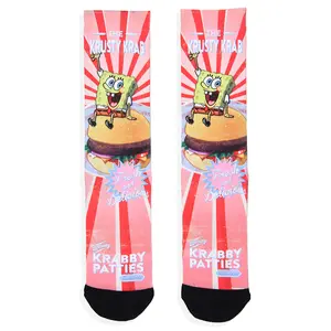 Nickelodeon SpongeBob SquarePants Krabby Patties Sublimated Crew Socks