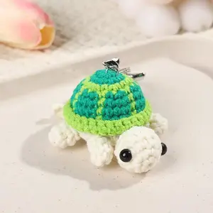 Cute Turtle Design Car Keychain, 1 Count Mini Crochet Turtle Design Keychain, Car Bag Pendant, Car Interior Decoration Accessories