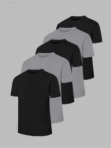 Men's Lightweight Round Neck T-Shirt Set, Quick-Dry Breathable Sweat-Wicking Shirt, Casual Loose Fit Outdoor Long Sleeve Top for All Seasons