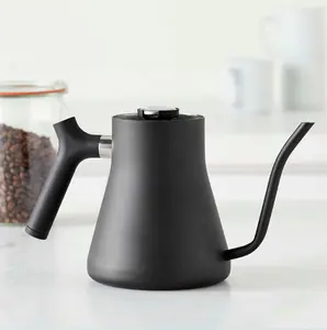 Fellow Stagg Stovetop Pour-Over Coffee and Tea Kettle - Gooseneck Teapot with Precision Pour Spout, Built-In Thermometer, Matte Black, 1 Liter