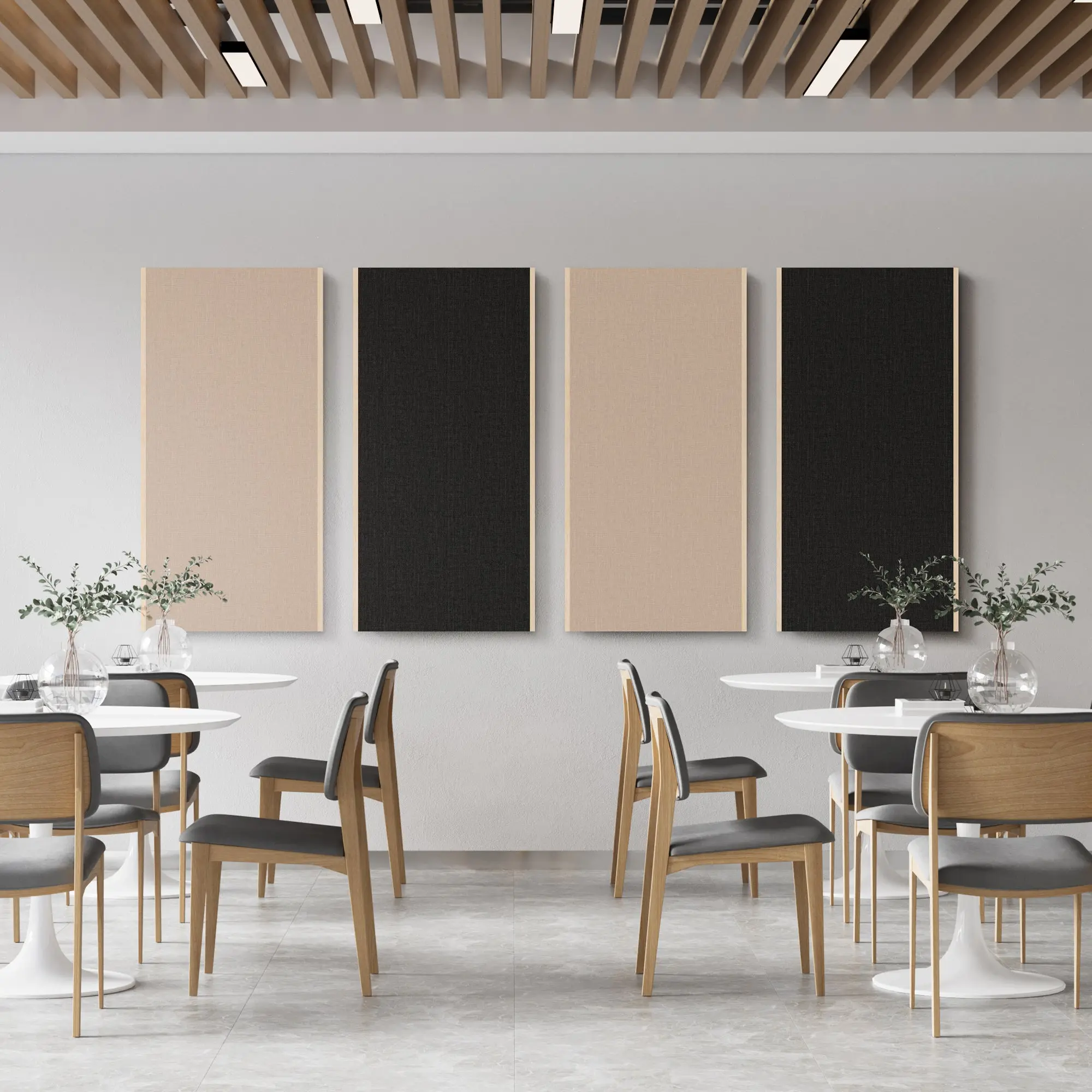 Wood Framed Fabric Acoustic Panels (Set of 4, 24"x48") – Sound Absorbing, Noise Reducing Wall Panels for Offices, Studios, and Home Theaters