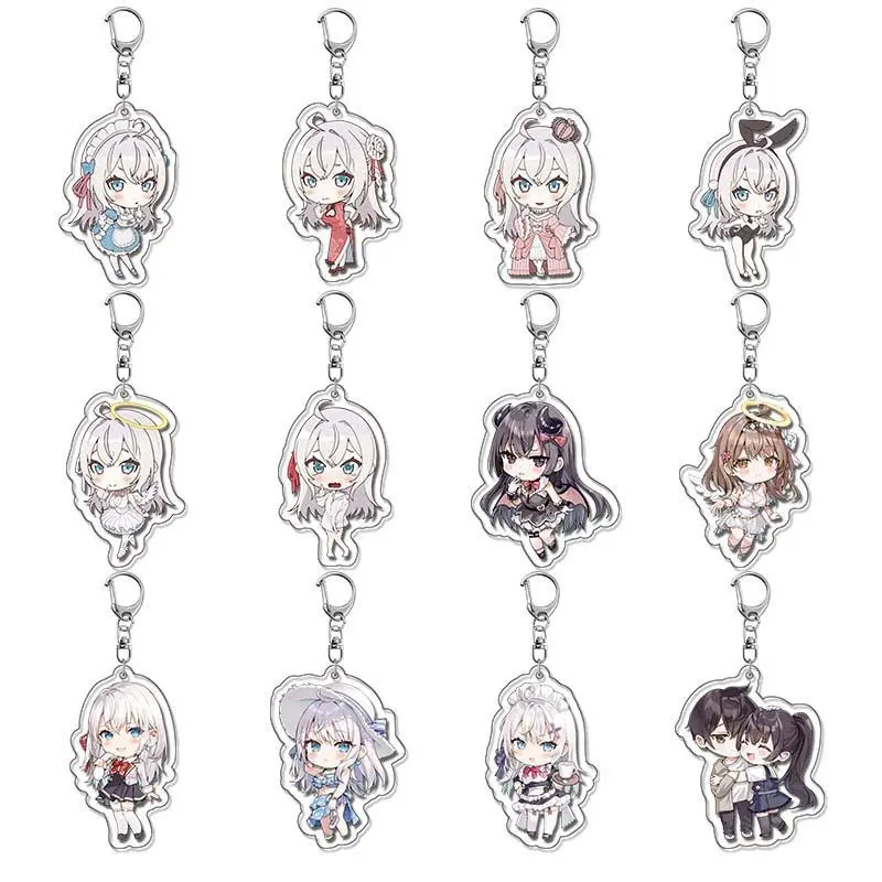 Anime Kuze Masachika Alisa Mikhailovna Kujou Keychains Alya Sometimes Hides Her Feelings in Russian Bag Pendant Car KeyChain