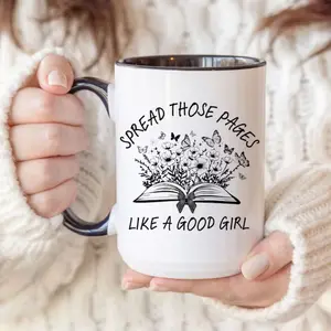 Smut Reader Mug, Spicy Book Lover Gift, Funny Reading Coffee Cup, Romance Novel Humor Mug, Ironic Reader Gift For Her Ceramic Mugs Insulated Travel Mug