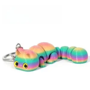 FuRise 3D Printed Lucky Cat Keychain - Modern Art Gift for Friends & Family | Multiple Colors | Durable PLA Material | Cute Animal Decor