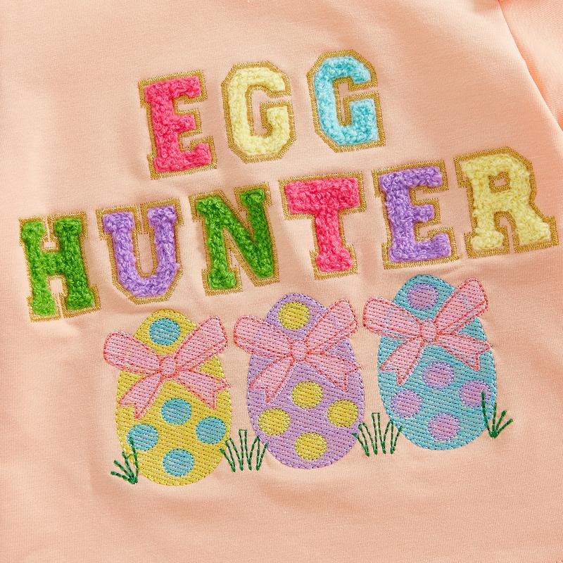 Toddler Baby Little Girl Easter Outfits Letter Embroidery Short Sleeve T-Shirt with Shorts 2 Pcs Set 0-5 Years