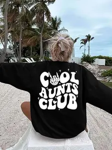 Aunt Sweatshirt Auntie Shirt Women Cool Aunts Club Crewneck Sweatshirts Aunt Gifts Letter Print Pullover Tops