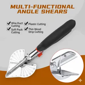 Multi-Angle Mitre Shears for Precise Trim Cutting, 45-135 Degree Adjustable Edge Cutter Tool for PVC Plastic, Soft Wood, and Wire Ducts, Hand Tools for Home DIY Projects