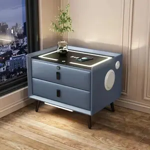 Modern Minimalist Smart Solid Wood Bedside Table Luxury