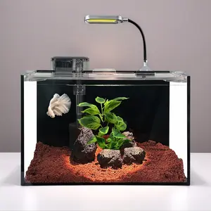 Craftsbooys 2.8 GAL Nano Fish Tank with Filter LED Light Aquascape Starter Aquarium Set 30x18x20cm 10L Super Clear Glass Beginner Friendly Complete Kit