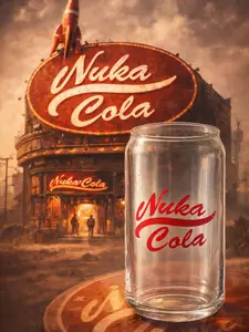 Nuka Cola Soda Glass Handmade in Raleigh NC Official Fallout Series Drinkware Customizable for Weddings & Events Unique Handcrafted Glassware