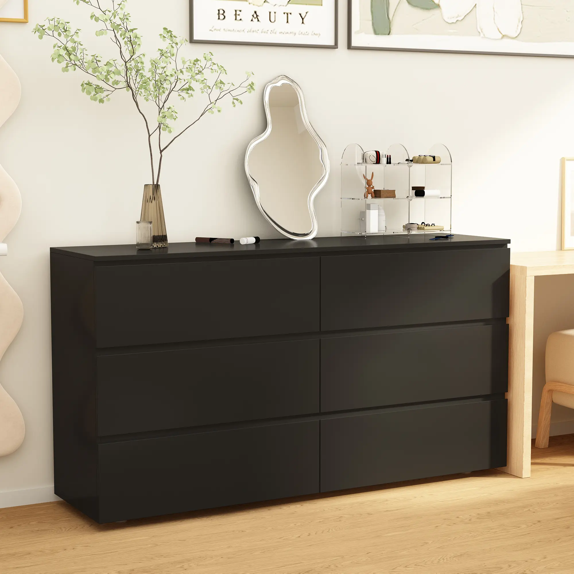 6 Drawers-Black
