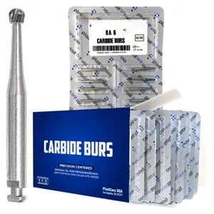PlastCare USA RA 6 Carbide Burs - 100 Pack (10 Packs of 10) for Slow-Speed Handpieces