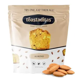 Toastaditas Almond Biscotti Cookies, Baked Twice, No Artificial Flavors - Sweet and Toasty Italian Cookies - Ideal for Coffee or Tea pairing - 6oz pack - Snacks for kids and adults (3-Pack, Almond) Natural Bean