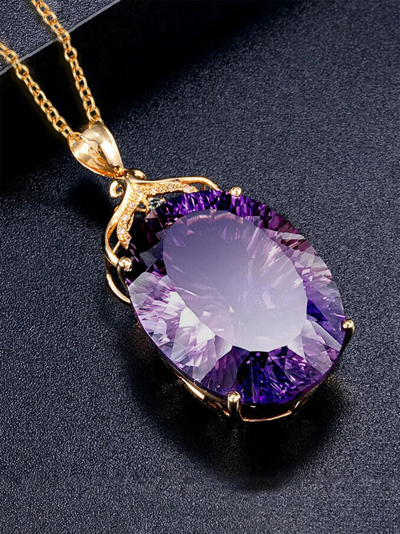 Elegant Artificial Gemstone Decor Pendant Necklace for Women,  Stainless Steel Jewelry for Party, Daily Clothing Decor, Trendy All-match & Exquisite Jewelry for Gift without Box, Valentine's Day, Gift