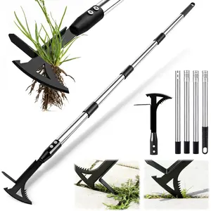 Manganese Steel Crack Weeder Tool,Multi-Functional Weed Puller Tool,Heavy Duty Crevice Weeding Tool with Serrated  ,Moss Scraper Weed Remover for Weeding Between Concrete Pavers Decks