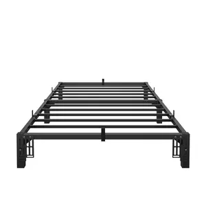 Metal Bed Frame Queen Size – Platform Bed Frame with Strong Steel Slats – Bedroom Bed Base for Apartment & Home Use