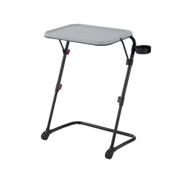 Mainstays Adjustable Folding TV Tray with Cup Holder, Gray