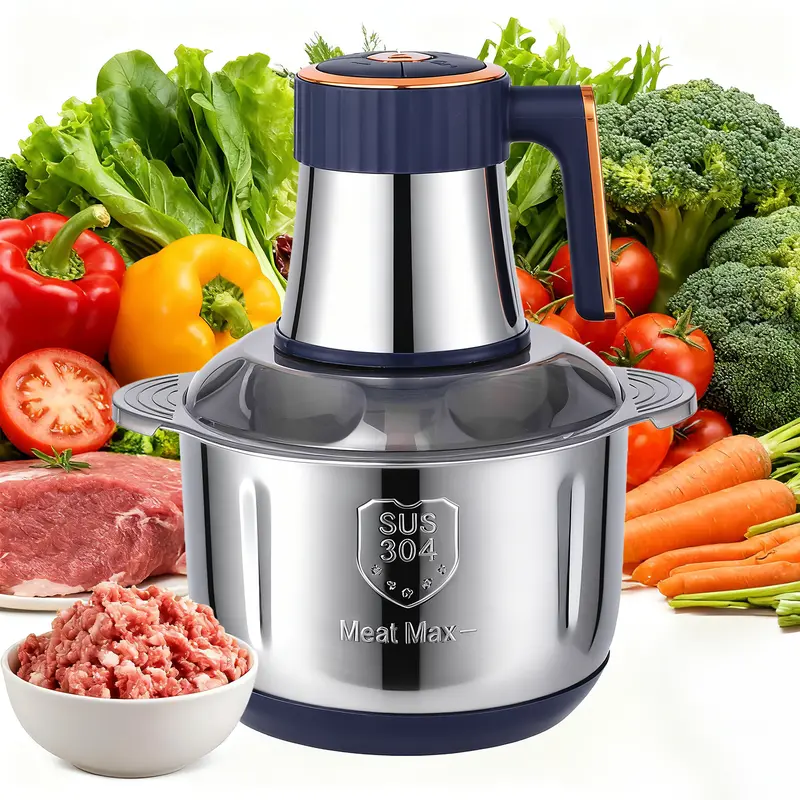 Meat Max Electric Chopper, 4L Mixing Bowl, 5 Speed Settings, 500W Meat Grinder for Meat, Fruits, Vegetables & Baby Food