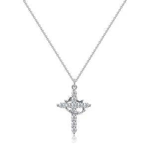 Cross Crown Silver Necklace - Fashion Accessory Simple