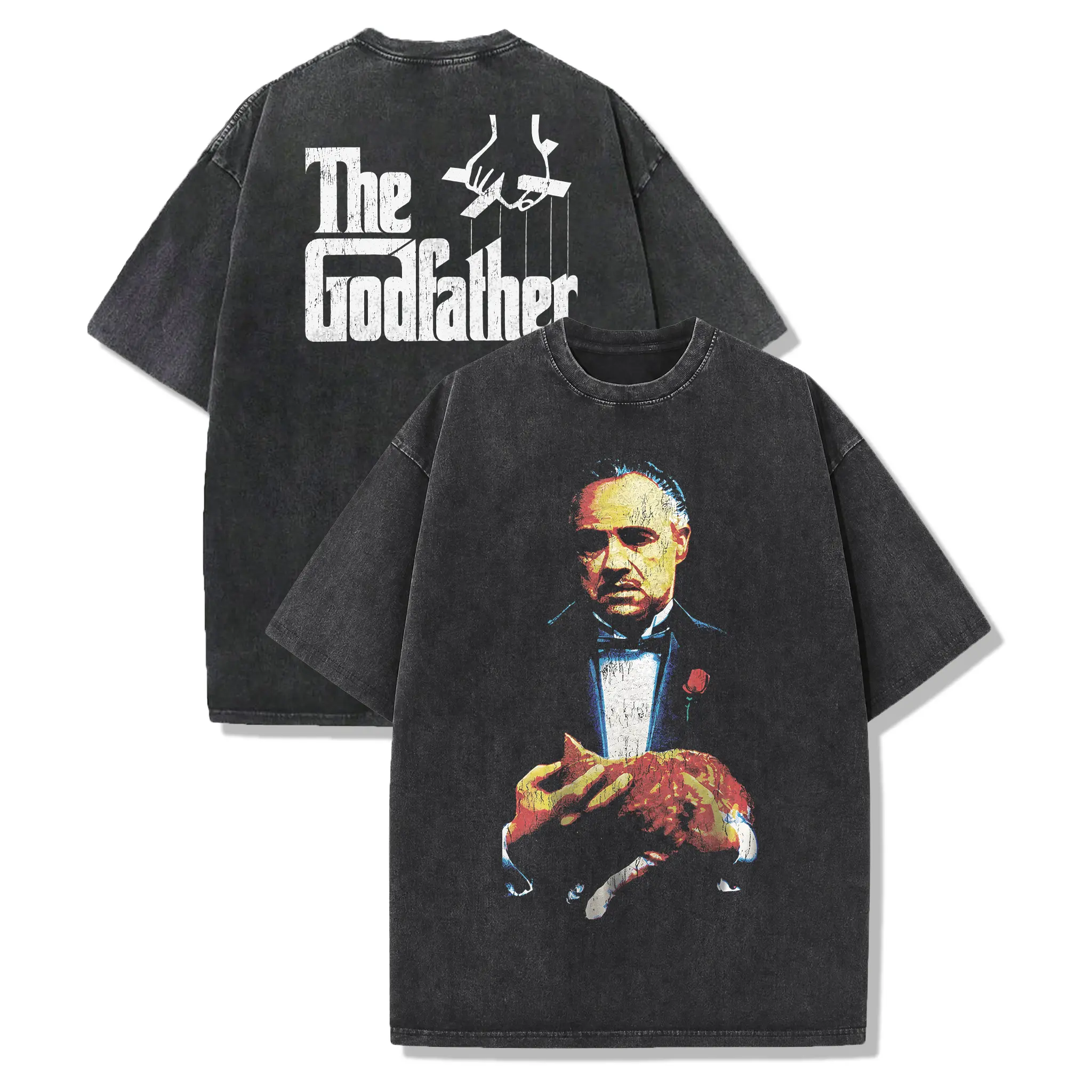 THE GODFATHER T-shirt, Unisex Vintage Crew Neck Regular Fit Cotton Fabric Casual Comfort Breathable Short Sleeve Funny graphic tee Fashion Men&Women's Top for Streetwear 070604