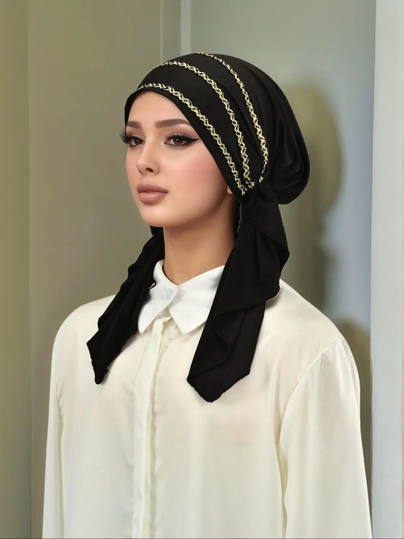 Women's Solid Color Instant Hijab, Modest Hijab, Fashionable Breathable Elegant Long Hijab, Casual Versatile Hijab for Daily Wear, Modesty Hijab
