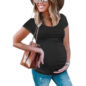 Maternity Shirts Maternity Clothes Side Ruched Maternity Tops for Women Pregnancy Shirts2026