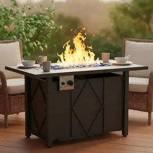 43'' Propane Fire Pit Table with 50,000 BTU Heat, 2-in-1 Outdoor Gas Fire Table for Patio, Deck & Backyard, CSA Certified