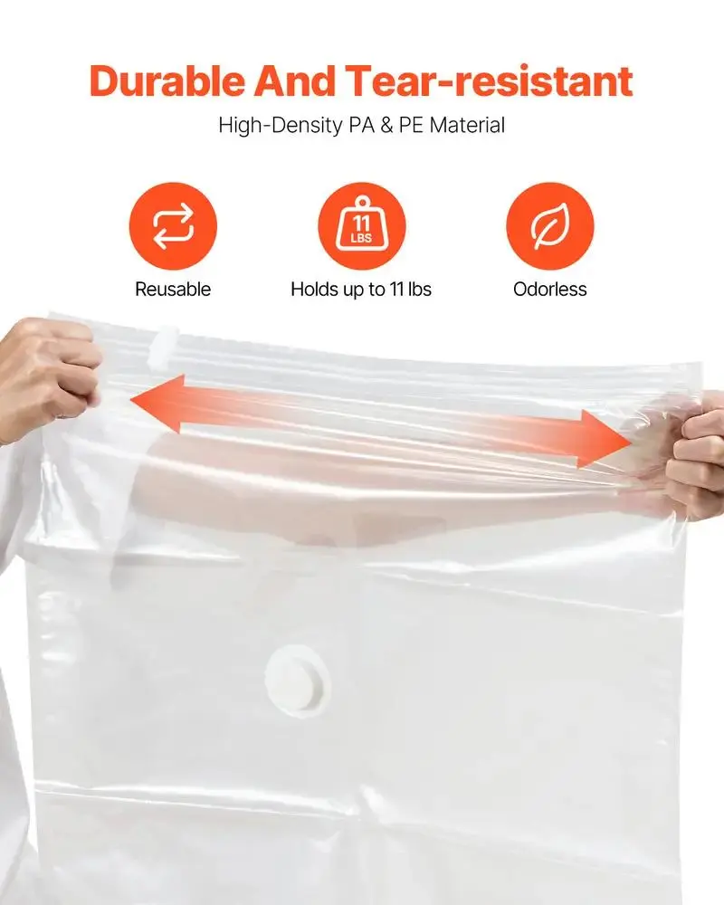 Outdoorfun Home Store Waterproof Compression Space Saving Bags Set - 12-Pack Reusable Resealable Portable Storage Organiser Bags for Clothes, Bedding with Electric Pump, Water Proof
