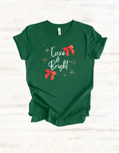 Luxe & Bright, Luxury Holiday Graphic Tee, Bright Unisex Jersey Short Sleeve T-Shirt, Luxe Seasonal Shirt, Festive Graphic Top, Holiday Tee Shirt for