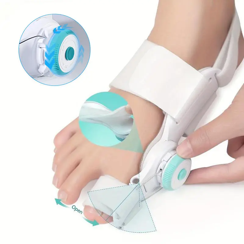 Bunion Corrector with Adjustable  Knob Splint Orthopedic, Walk-Friendly Big Toe Straightener with Anti-Slip Heel Strap,  Big Toe Alignment for Sleeping, Working & Resting, Ergonomic Big Toe Alignment Support for Men & Women, Fits Left & Right Foot