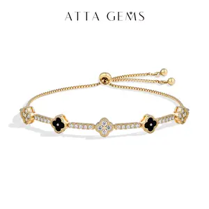 ATTAGEMS Lucky Lab-Created Moissanite Bracelet for Women Real S925 Sterling SIlver Daily Wear Jewelry Gift for Her B048 ATTAGEMS Lucky Lab-Created Moissanite Bracelet for Women Real S925 Sterling SIlver Daily Wear Jewelry Gift for Her B048