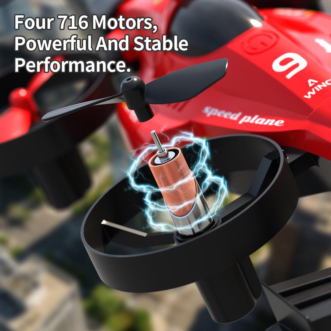 AERO-DRIFT 2-in-1 Flying Drone & RC Drift Car, 360° Stunt Flip Anti-Collision Rechargeable, Land to Air Transforming Easy Fly Remote Control Toy Plane Gift for Kids Boys Men Beginners