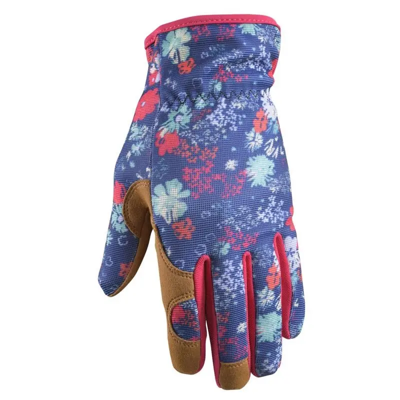 Wells Lamont 7013697 Women's Grip, Tear-Resistant, Flexible Botanical Workwear Gardening Gloves - Indoor & Outdoor Use - Large, Multi-Color, Grip Gardening Gloves, Tear-Resistant Gardening Gloves
