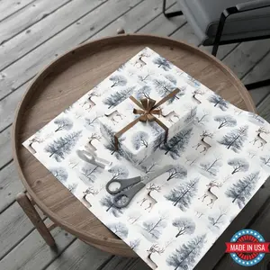 Winter Forest Deer Gift Wrap: Holiday Wrapping Paper Sheets