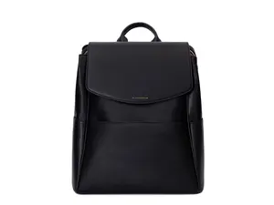 Olivia Diaper Bag - Stylish & Functional Microfiber Leather Backpack with USB Charging & Insulated Pockets -Black