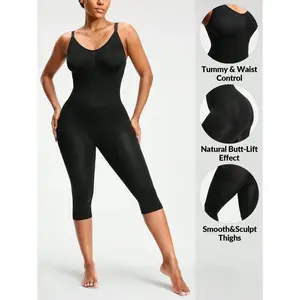 Seamless Jumpsuit Full Body Shaper Butt Lifter-Tummy Waist Thigh Control Black Day