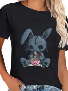 100% Cotton Goth Pastel Creepy Kawaii Rabbit Bunny Voodoo Doll Ramen T-Shirt