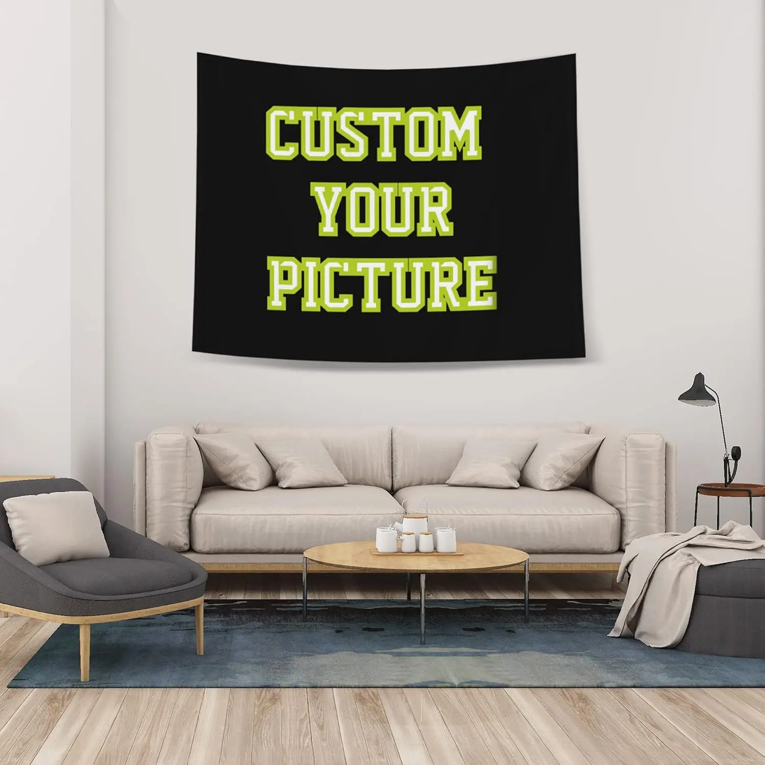 Customizable High-Quality Print Multi-Size Tapestry - Upload Your Images, Bedroom Decor, Ideal Gift, Horizontal Home Banner, Real-Time Tracking