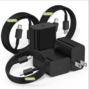 3-Pack 45W Type-C Super Fast Charger Set — USB-C Fast Charging Kit for Android Phones (Includes 6-Foot Charging Cable) — Compatible with Samsung Galaxy S25 Ultra/S25/S24/S23 Ultra/S22 Ultra/S20 Ultra/Note 10 Plus/Galaxy Tab S8