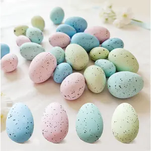24Pcs Easter Speckled Eggs - Assorted Sizes Faux Pastel Chicken Eggs for Vase & Bowl Filler, DIY Easter Spring Home Party Favors and Wedding Table Decorations