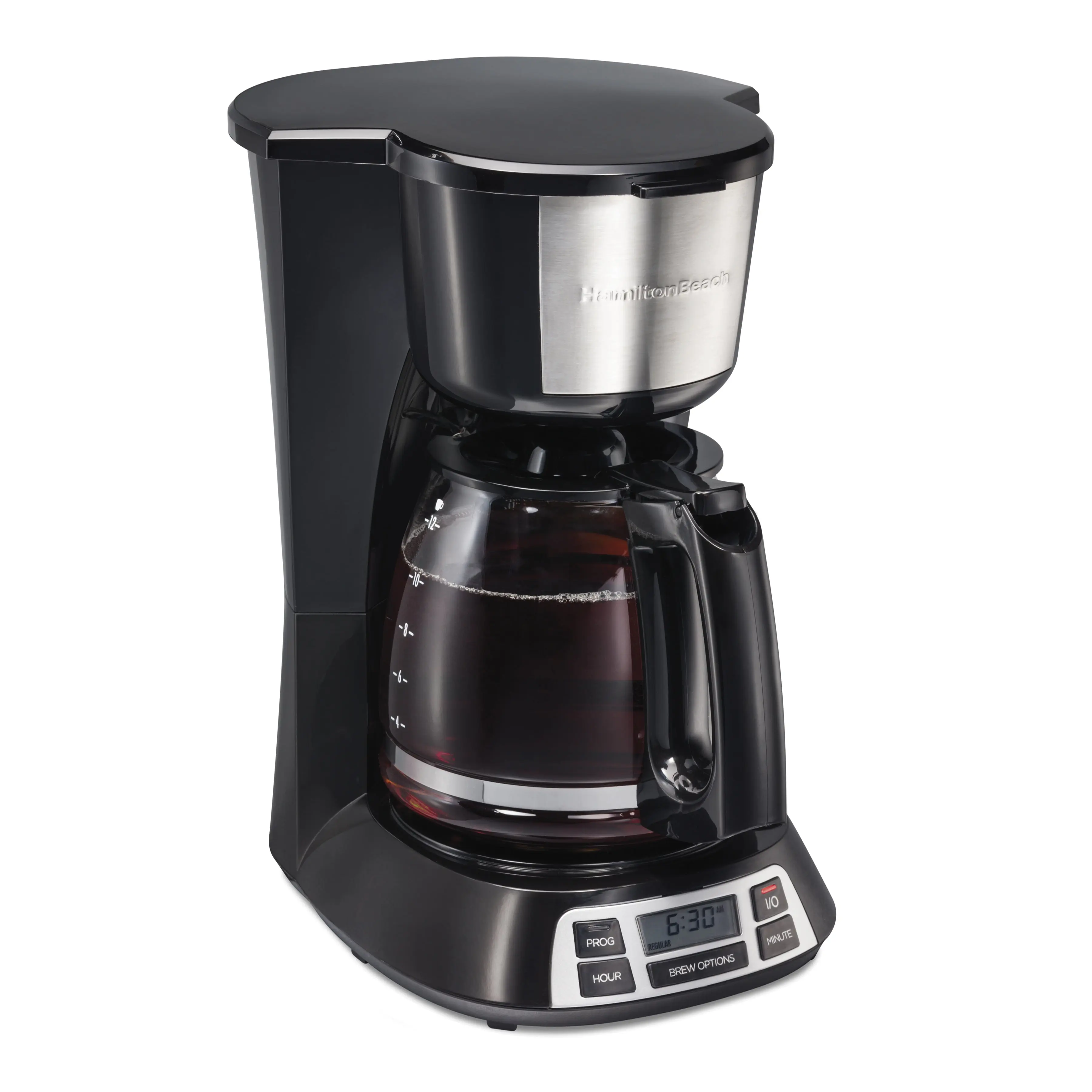 Hamilton Beach 12 Cups Coffee Maker, Black & Silver, Coffee Lovers, Easy To Use Filter Coffee Machines