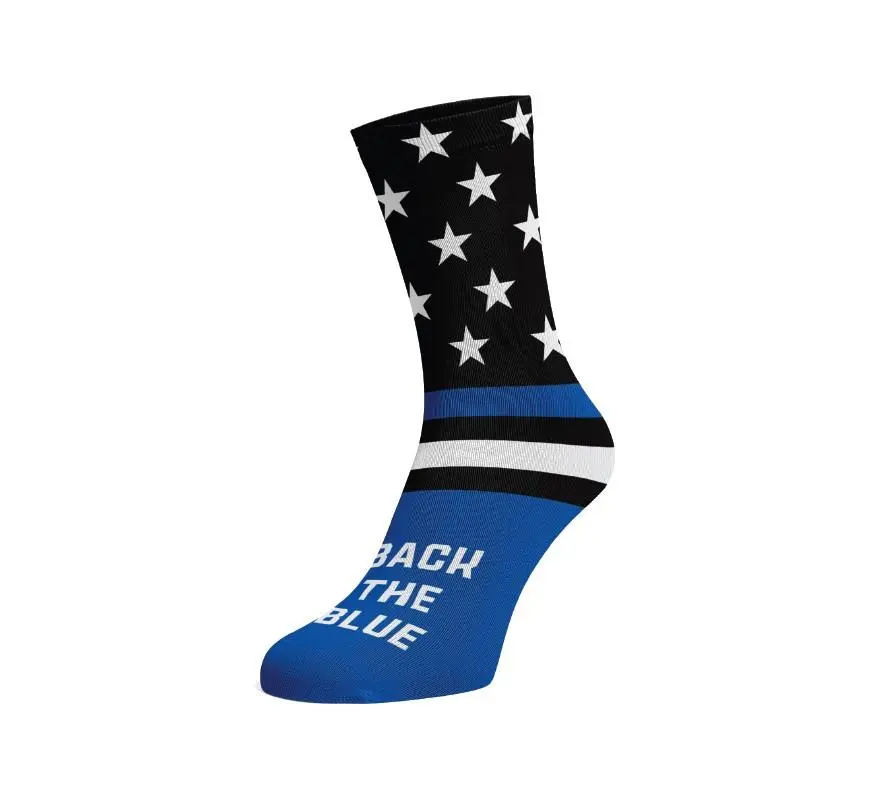 Howitzer Style Men's Socks - Back The Blue Military Grunt, Menswear Work Socks, Flag, All Seasons, Calf High, Elastane, Crew Socks, American Patriotic Mid-Calf Socks