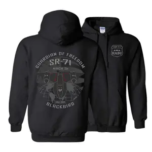 SR-71 Blackbird Hoodie, 2 Sides Guardian of Freedom Mach 3+ Design with Iconic Recon Aircraft Graphic, Stealth Aviation Hoodie for Pilots, Veterans, Aerospace Fans, and Military Supporters for Men & Women