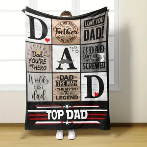 [Soft Flannel Dad Blanket] Cozy Soft Flannel Dad Blanket - All-Season Throw with Unique Print Design, Perfect Father's Day & Birthday Gift