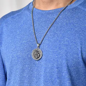 FaithHeart Saint Christopher Medal Necklace Stainless Steel