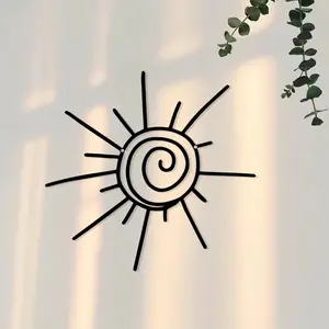 Contemporary Metal Sun Wall Sculpture, Fashionable Outdoor Beach Decor, Durable Home & Garden Artwork, Stylish Wall Hanging Decoration, Wall Ornaments