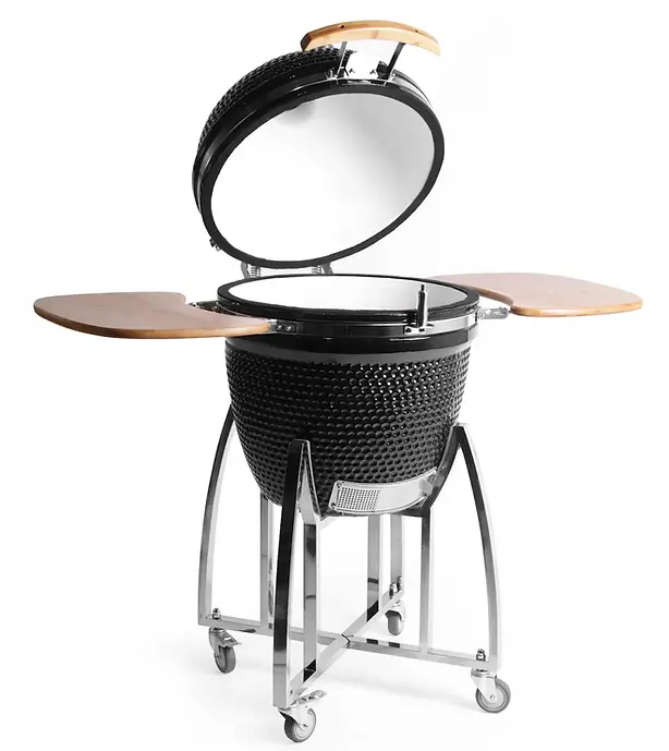 KoKoMo 21-Inch Modern Ceramic Kamado Barbecue Grill with Cover - Sturdy Thick Construction, Easy-to-Clean Ash-Handling Design, Adjustable Airflow Vents, 200°F-700°F Temp Range, Built-In Thermometer for Smoking, Family Dinners, Outdoor Kitchen Use
