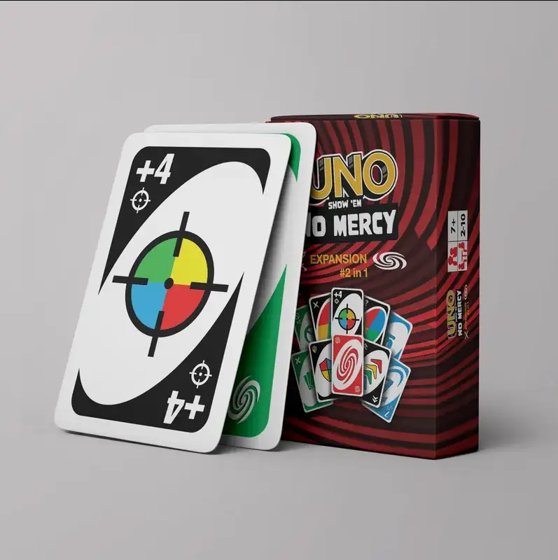 UNO No Mercy Expansion Pack, 45 New Cards, Family Party Card Game, More Chaos & Strategy, Compatible with Classic UNO